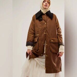 NWT Free People X Barbour Women's Townfield Wax Waxed Jacket